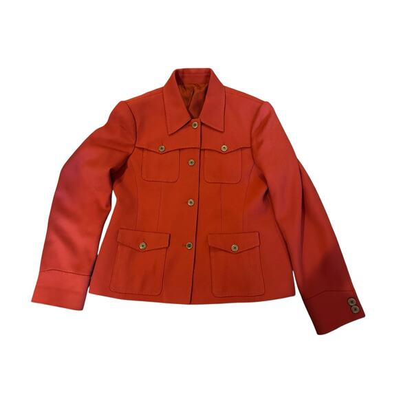 VTG Adrienne Vittadini Red Orange Wool 90s Blazer QuietLuxury Heritage Preppy - Picture 4 of 9